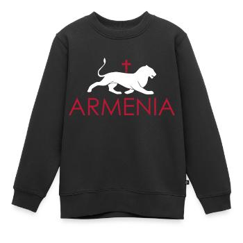 Armenia - Sweat Premium enfant bio - noir - Devant - AI Model Kid Female (0cm)