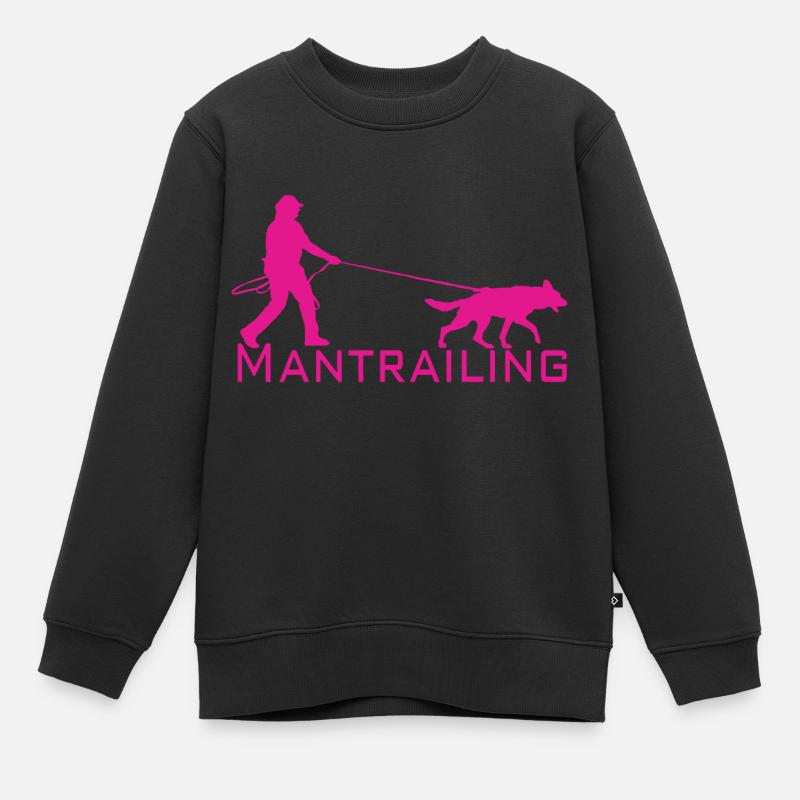 Mantrailing rose - Sweat Premium enfant bio - noir