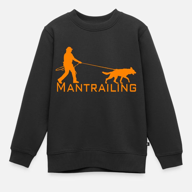 Mantrailing Orange - Kinder Premium Organic Sweatshirt - Schwarz