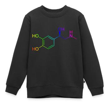 Adrenaline molecule - rainbow colors - Kids Premium Organic Sweatshirt - black - Front - AI Model Kid Female (0cm)