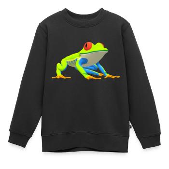 grenouille - Sweat Premium enfant bio - noir - Devant - AI Model Kid Female (0cm)