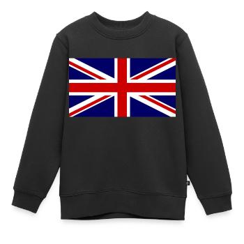 Masque du drapeau britannique - Sweat Premium enfant bio - noir - Devant - AI Model Kid Female (0cm)