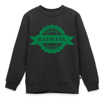 Raphael original - Sweat Premium enfant bio - noir - Devant - AI Model Kid Female (0cm)