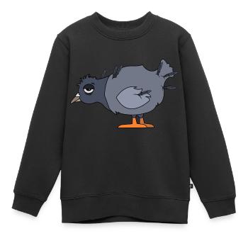 Pigeon fatigué - Sweat Premium enfant bio - noir - Devant - AI Model Kid Female (0cm)