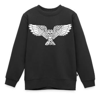 Elegante fliegende Eule - Kinder Premium Organic Sweatshirt - Schwarz - Vorne - AI Model Kid Female (0cm)