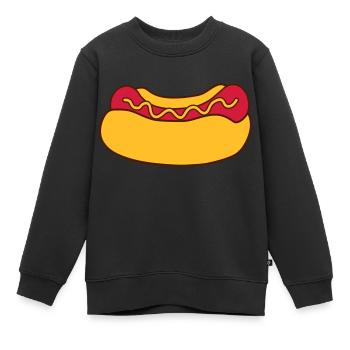 Hot Dog Wurst - Kinder Premium Organic Sweatshirt - Schwarz - Vorne - AI Model Kid Female (0cm)
