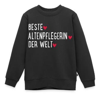 Beste Altenpflegerin der Welt - Kinder Premium Organic Sweatshirt - Schwarz - Vorne - AI Model Kid Female (0cm)