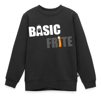 Grundfritten 1 - Kinder Premium Organic Sweatshirt - Schwarz - Vorne - AI Model Kid Female (0cm)