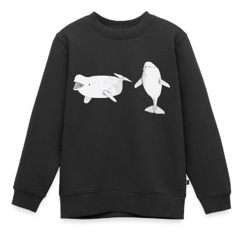 Deux bélugas - Sweat Premium enfant bio - noir - Devant - AI Model Kid Female (0cm)
