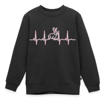 Hase Herzfrequenz - Kinder Premium Organic Sweatshirt - Schwarz - Vorne - AI Model Kid Female (0cm)