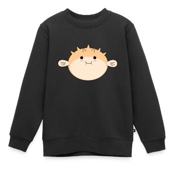 puffer fish - Kids Premium Organic Sweatshirt - black - Front - AI Model Kid Female (0cm)