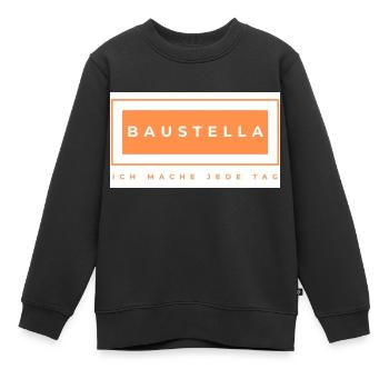 Baustelle - Baustelle - Bauarbeiter - Kinder Premium Organic Sweatshirt - Schwarz - Vorne - AI Model Kid Female (0cm)