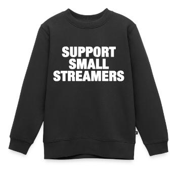 Support Small Streamers (weiss) - Kinder Premium Organic Sweatshirt - Schwarz - Vorne - AI Model Kid Female (0cm)