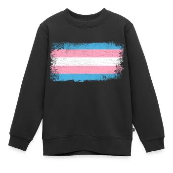 Transgender Flagge - Kinder Premium Organic Sweatshirt - Schwarz - Vorne - AI Model Kid Female (0cm)