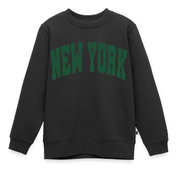 New York Schriftzug grün - Kinder Premium Organic Sweatshirt - Schwarz - Vorne - AI Model Kid Female (0cm)
