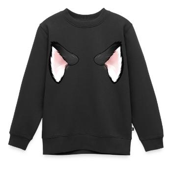 Schwarze Katzenohren - Kinder Premium Organic Sweatshirt - Schwarz - Vorne - AI Model Kid Female (0cm)