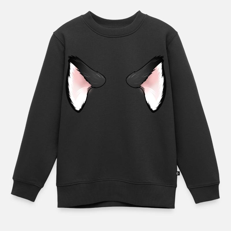 Oreilles de chat noir - Sweat Premium enfant bio - noir