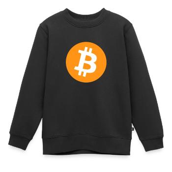 Bitcoin Logo - Kinder Premium Organic Sweatshirt - Schwarz - Vorne - AI Model Kid Female (0cm)