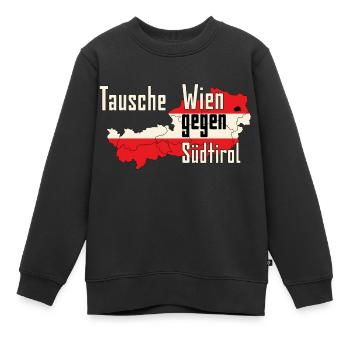 Tausche Wien gegen Südtirol - Kinder Premium Organic Sweatshirt - Schwarz - Vorne - AI Model Kid Female (0cm)