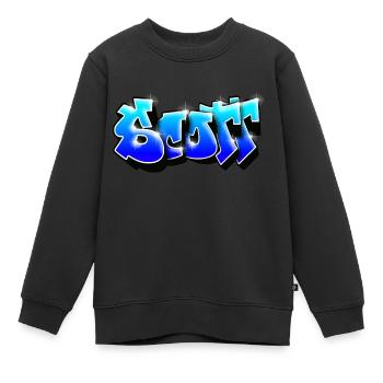SCOTT graffiti name - Kinder Premium Organic Sweatshirt - Schwarz - Vorne - AI Model Kid Female (0cm)