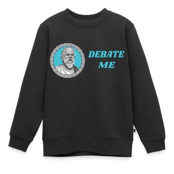 Sokrates - debattieren Sie mich - Kinder Premium Organic Sweatshirt - Schwarz - Vorne - AI Model Kid Female (0cm)