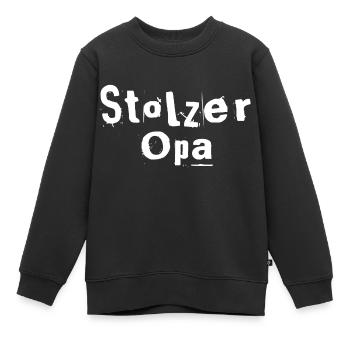 Stolzer Opa - Kinder Premium Organic Sweatshirt - Schwarz - Vorne - AI Model Kid Female (0cm)