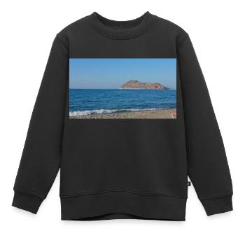 Paysage grec - Sweat Premium enfant bio - noir - Devant - AI Model Kid Female (0cm)