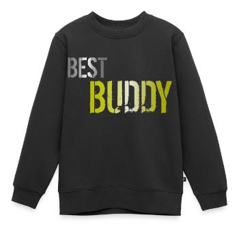 Best Buddy - Kids Premium Organic Sweatshirt - black - Front - AI Model Kid Female (0cm)
