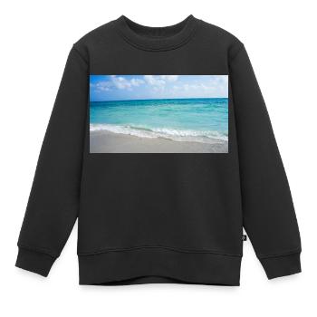 mer - Sweat Premium enfant bio - noir - Devant - AI Model Kid Female (0cm)