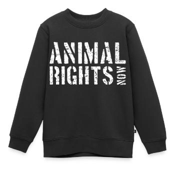 ANIMAL RIGHTS NOW - Kinder Premium Organic Sweatshirt - Schwarz - Vorne - AI Model Kid Female (0cm)