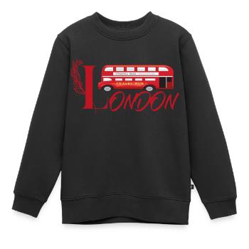 London - Kinder Premium Organic Sweatshirt - Schwarz - Vorne - AI Model Kid Female (0cm)