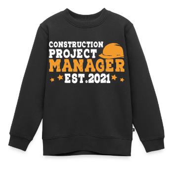 Construction Project Manager - Kids Premium Organic Sweatshirt - black - Front - AI Model Kid Female (0cm)