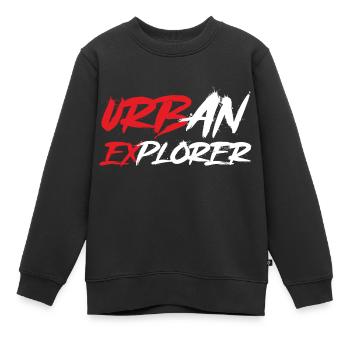 Urban Explorer - Urbex - Sweat Premium enfant bio - noir - Devant - AI Model Kid Female (0cm)