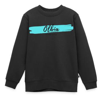 Olbia Sardinien Italien Logo Minimalistisch Blau Himmel - Kinder Premium Organic Sweatshirt - Schwarz - Vorne - AI Model Kid Female (0cm)