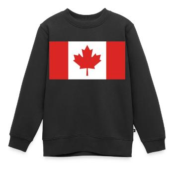 Kanada Flagge - Kinder Premium Organic Sweatshirt - Schwarz - Vorne - AI Model Kid Female (0cm)
