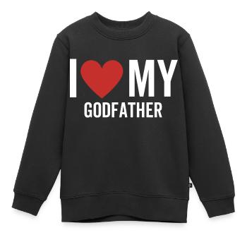 Ich liebe meinen Paten - Kinder Premium Organic Sweatshirt - Schwarz - Vorne - AI Model Kid Female (0cm)