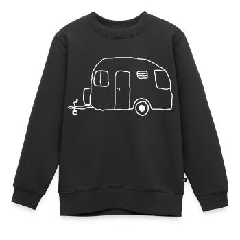 wohnwagen zeichnung - Kinder Premium Organic Sweatshirt - Schwarz - Vorne - AI Model Kid Female (0cm)