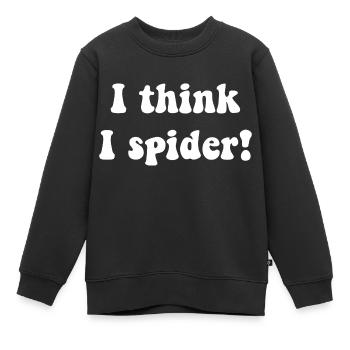 T-Shirt - I think I spider - Kinder Premium Organic Sweatshirt - Schwarz - Vorne - AI Model Kid Female (0cm)