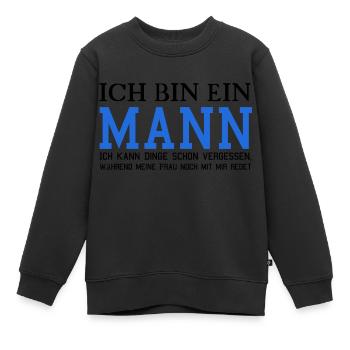 Ich bin ein Mann! - Kinder Premium Organic Sweatshirt - Schwarz - Vorne - AI Model Kid Female (0cm)