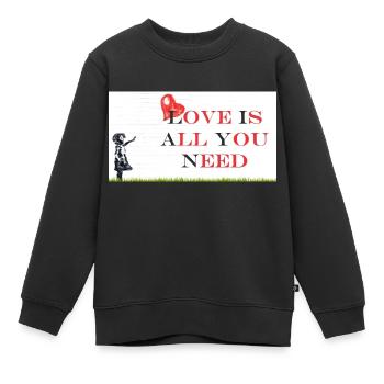 Love is all you need - Kinder Premium Organic Sweatshirt - Schwarz - Vorne - AI Model Kid Female (0cm)