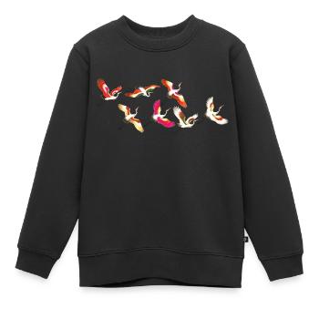 Grues - Sweat Premium enfant bio - noir - Devant - AI Model Kid Female (0cm)