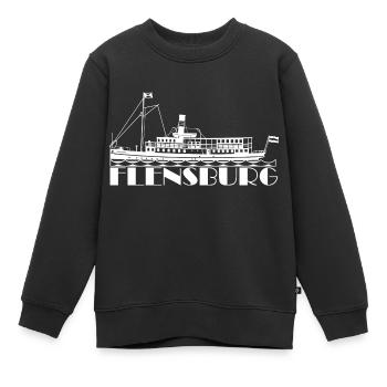 Alexandra, Flensburg, saloon steamer, Alex - Kids Premium Organic Sweatshirt - black - Front - AI Model Kid Female (0cm)