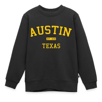Austin - Texas - États-Unis - États-Unis d’Amérique - Sweat Premium enfant bio - noir - Devant - AI Model Kid Female (0cm)