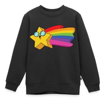 Arc-en-ciel étoilé - Sweat Premium enfant bio - noir - Devant - AI Model Kid Female (0cm)