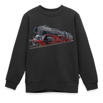 Locomotive à vapeur 03 1010 - Sweat Premium enfant bio - noir - Devant - AI Model Kid Female (0cm)