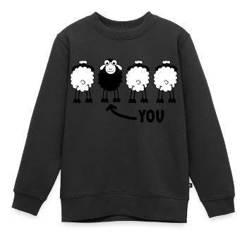 Das schwarze Schaf, das du bist. anders sein - Kinder Premium Organic Sweatshirt - Schwarz - Vorne - AI Model Kid Female (0cm)