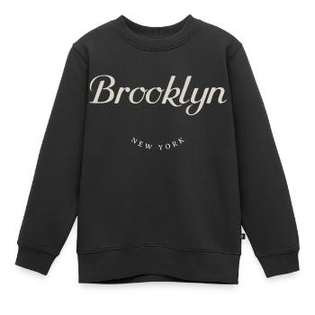 Brooklyn NY - Sweat Premium enfant bio - noir - Devant - AI Model Kid Female (0cm)