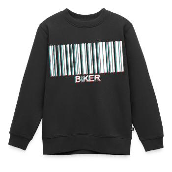 code barre biker white - Sweat Premium enfant bio - noir - Devant - AI Model Kid Female (0cm)