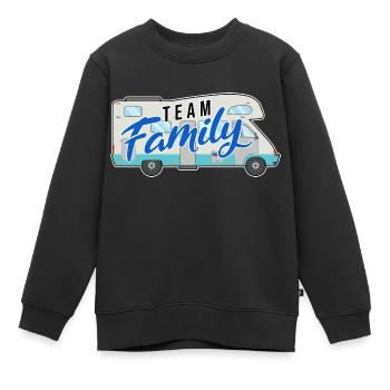 team familie campen hundesport geschenk camping - Kinder Premium Organic Sweatshirt - Schwarz - Vorne - AI Model Kid Female (0cm)