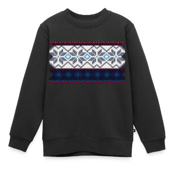 Norwegisches Pullovermuster - Kinder Premium Organic Sweatshirt - Schwarz - Vorne - AI Model Kid Female (0cm)